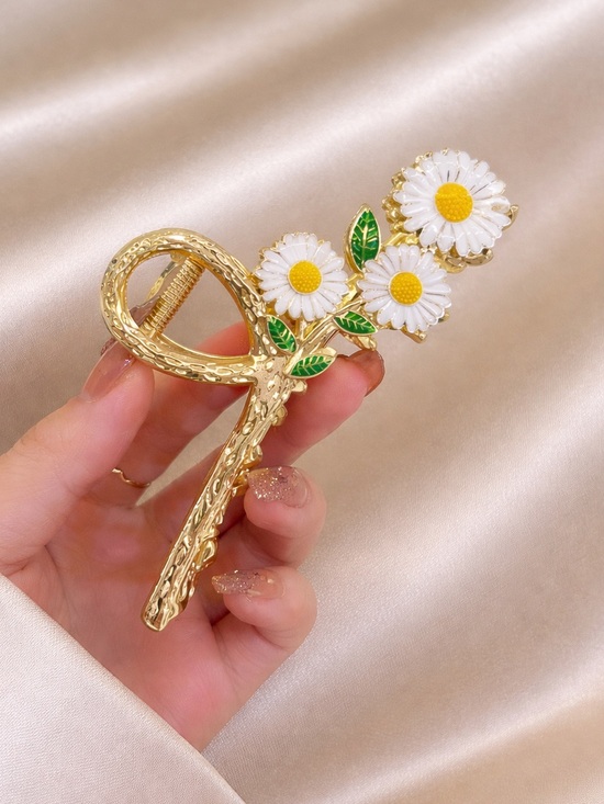Gold Daisy Flower Hair Clip main image 7